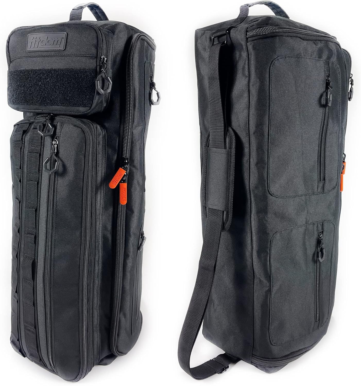 Fitdom Tactical Inspired Yoga Bag for Adult Men. Heavy Duty Yoga Bags and Carriers Fits All Your Stuff. Yoga Mat Bag with Expandable Compartment for 2 Yoga Blocks & Multiple Pockets - Yoga Mat Carrier