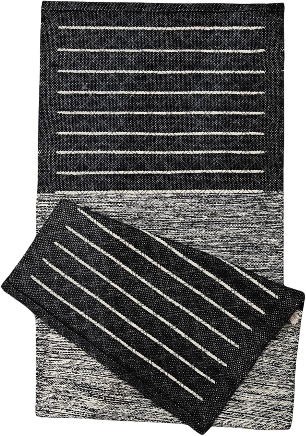 Indian Handmade100 % Organic Anti Skid Multi Colour Cotton Yoga Mat - Eco-Friendly Hand-Woven Rug - Non-Slip & Thick (24”x72”x5mm) for Hot yoga & Everyday Fitness at Home - Comfortable & Foldable Extra-Long Mat