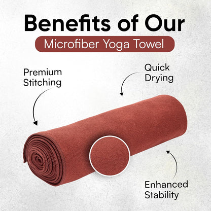 Yoga Mat Towel - Double Sided Microfiber Yoga Towel - Sweat Absorbent Non Slip Hot Yoga Towel - Lightweight, Quick Drying Pilates and Bikram Sweat Towel - 73''L x 26''W, Sage