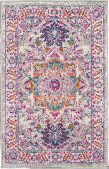 Nourison Home Passion Teal Multicolor 9' x 12' Area Rug - Easy Clean, Non Shedding, Bed Room, Living Room, Dining Room, Kitchen (9' x 12')