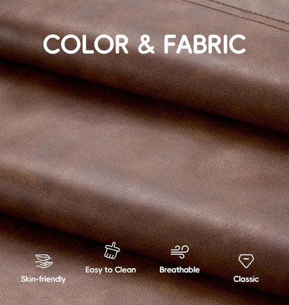 Hobestluk Giant Bean Bag Chair Lazy Floor Sofa, Memory Foam Fireside Sofa for Adults, Big Beanbag Faux Leather Armless Chair for Living Room Bedroom Dorm Office (Brown, Single)