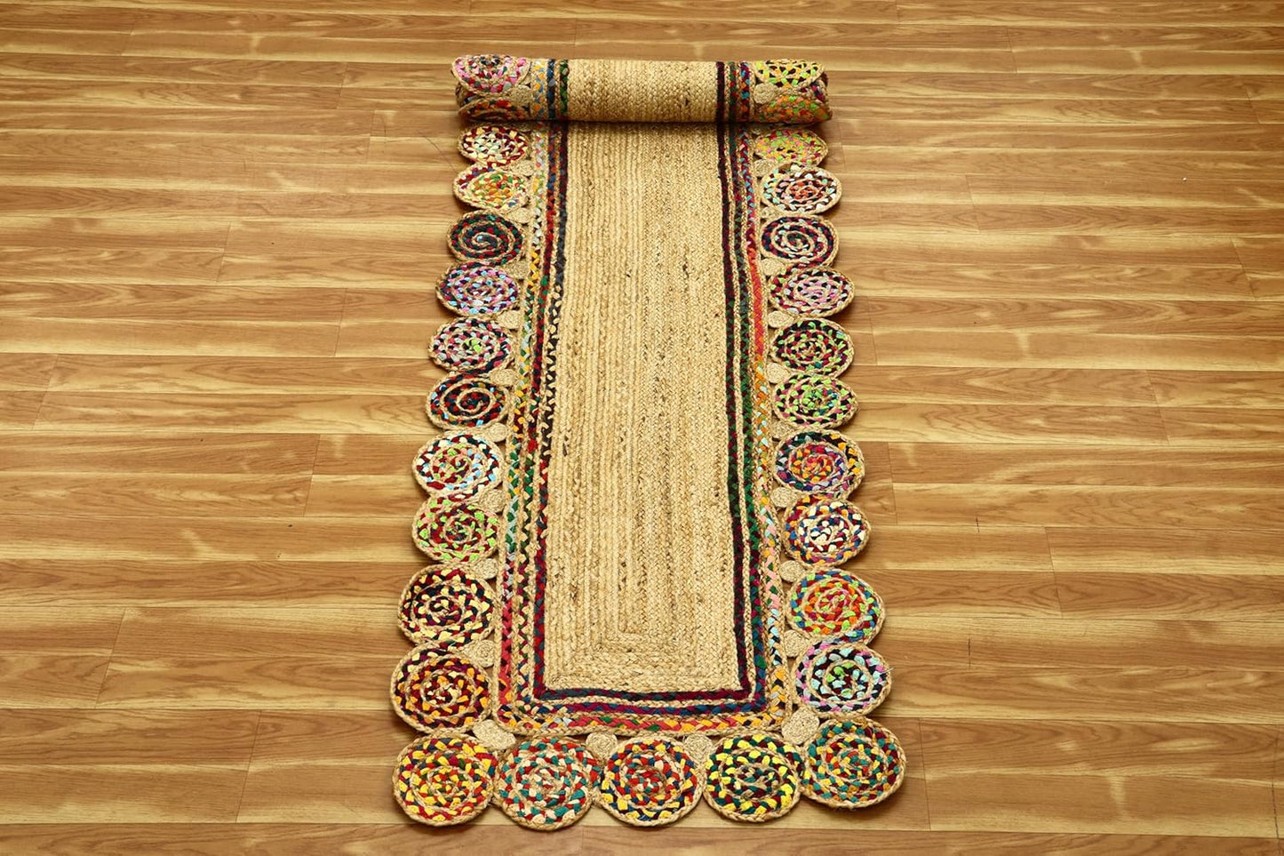 Premium Quality Jute Rug 2x3 Kilim Area Rug Hand Braided Jute Geometric Pattern Beige Hand Woven Boho Flatweave Carpet Indoor Outdoor Rugs for Kitchen Garden Yoga Mat - Colors B