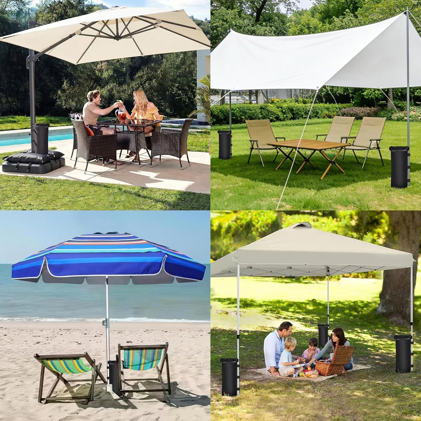 112 LBS Canopy Weights Sand Bags for Weight Windproof Pop up Canopy Tent (No Sand)-4 Pack