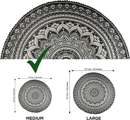 raajsee Purple Round Beach Tapestry Hippie/Boho Beach Blanket Mandala/Indian Cotton Throw - Round Tablecloth/Home Decor/Indie Rug Yoga Mat Meditation Picnic Rugs 127 CM / 50 INCHE Circle