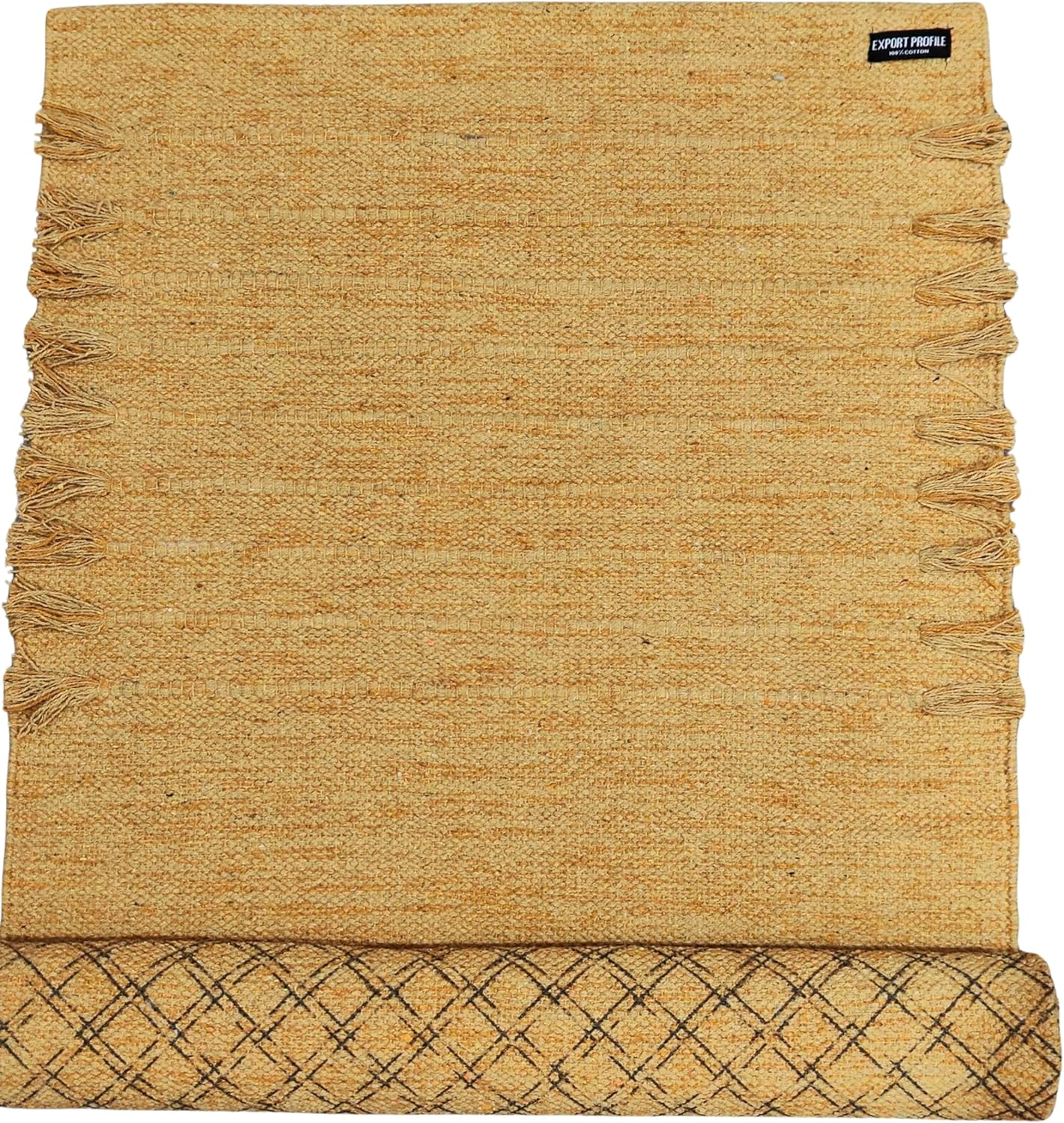 Indian Handmade100 % Organic Anti Skid Multi Colour Cotton Yoga Mat - Eco-Friendly Hand-Woven Rug - Non-Slip & Thick (24”x72”x5mm) for Hot yoga & Everyday Fitness at Home - Comfortable & Foldable Extra-Long Mat