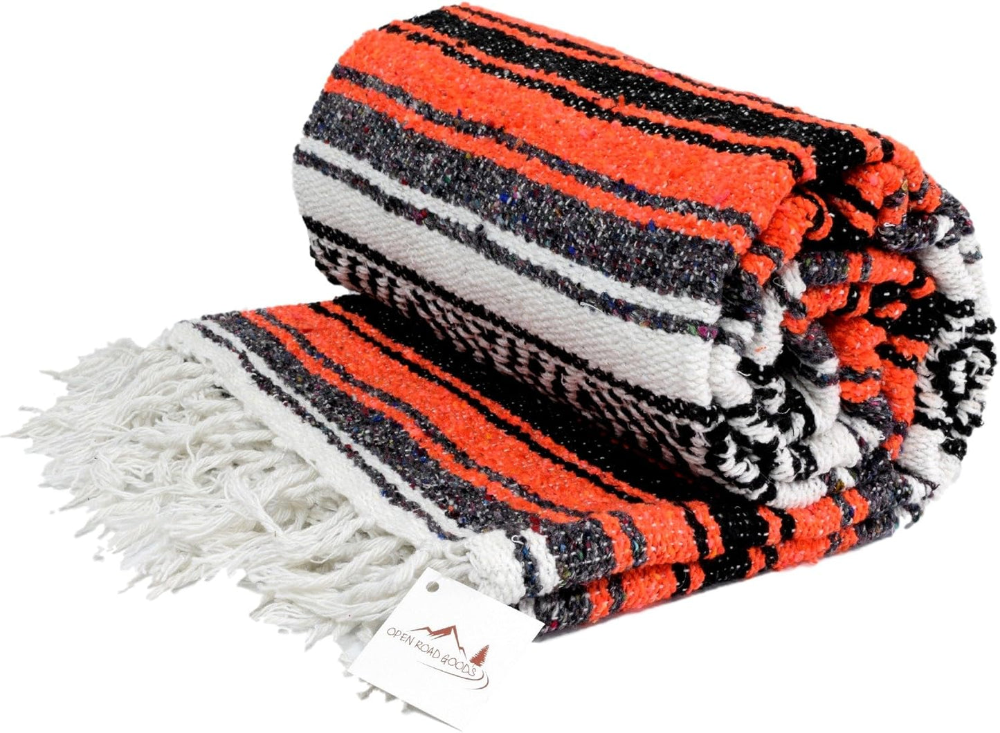 Open Road Goods Blue Mexican Blanket - Authentic Serape Falsa Blanket - Handmade