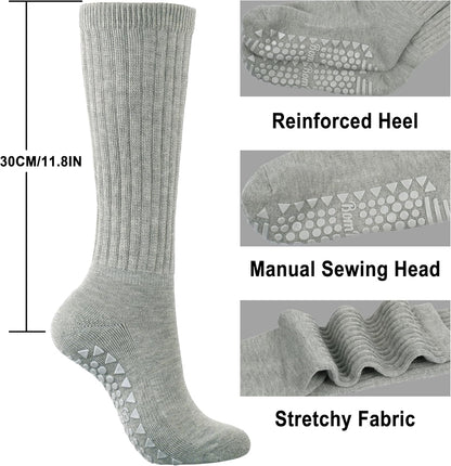 BomKinta Pilates Socks with Grips for Women - Yoga Grippy Slouch Scrunch Sock - Slipper Socks for Barre Workout Hospital