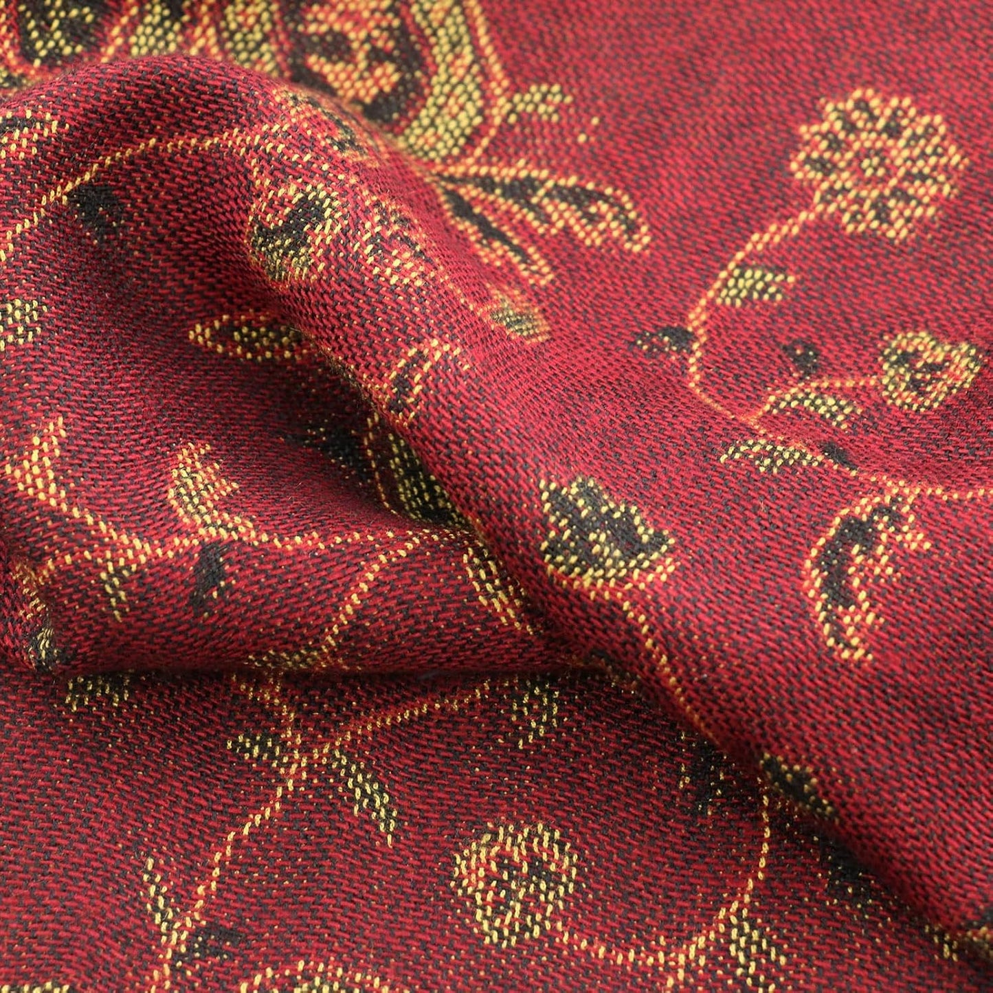 Ciormis Two Tone Silky Paisley Pashmina Shawl Scarf,Soft Women's Rave Jacquard Pashminas Wrap Scarves