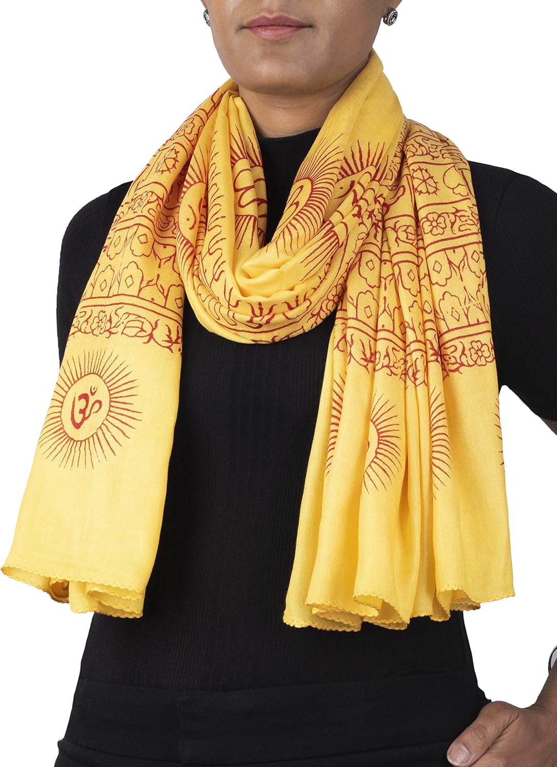 Yoga Scarf Meditation Shawl Large Wrap Hindu Prayer Stole OM print