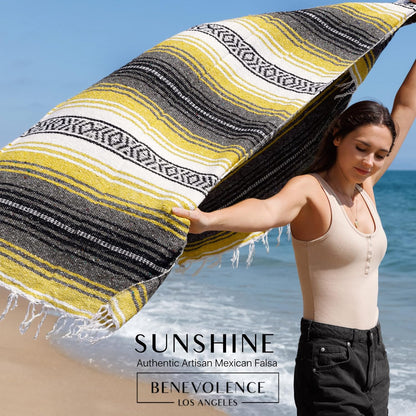 Benevolence LA Authentic Handwoven Mexican Blanket | Yoga Blankets, Outdoor, Picnic, Beach, Camping | Equestrian Saddle | Serape 50x70 inches - Coral, Pack of 1