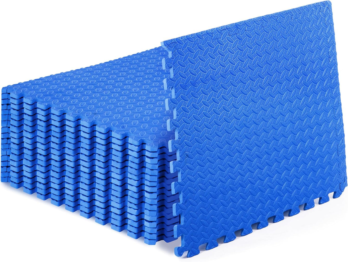 ProsourceFit Exercise Puzzle Mat ½-inch, EVA Interlocking Foam Floor Tiles for Home Gym, Workout Equipment, Kids Play Areas, Black, 24 SQ FT - 6 Tiles