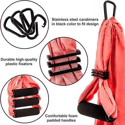 Aerial Yoga Swing Set - Hammock Hanging Swing - Sling Inversion Fly Kit - Antigravity Yoga Sling - Suspension Trapeze