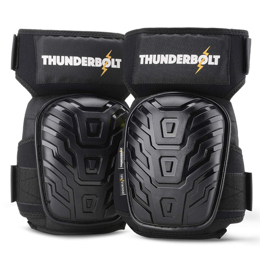 Thunderbolt Knee Pads for Men Construction Knee Pads for Work for Men and Women with Double Gel for Gardening Flooring Roofing Heavy Duty with Extra Thick Foam and Strong Adjustable Non-Slip Straps