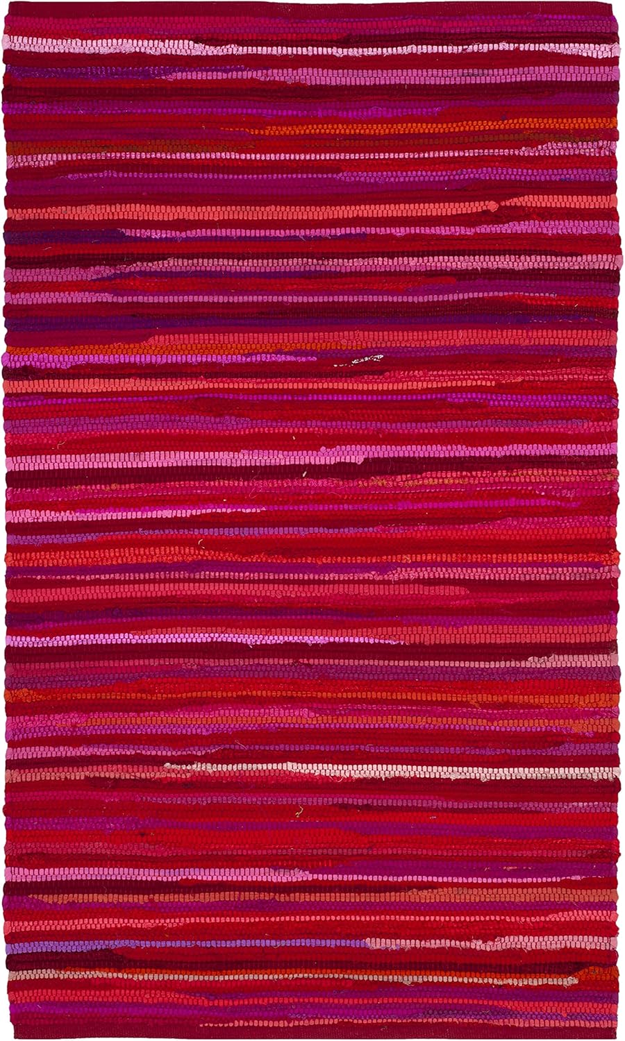 SAFAVIEH Area Rug 3x5 - Rag Rug Collection - Blue & Multi, Handmade Cotton, Boho Stripe Pattern, Ideal for Entryway, Living Room, Bedroom, Dining Space (RAR130B)
