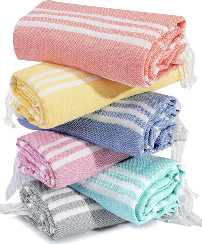 2 Packs Checkered Plaid Yoga Blanket Turkish Towel Extra Large Meditation Supplies Mat Cover Beach Blanket Women Birthday Gift for Mom Wife Sister Girlfriend Mother Adult Friend Husband Son Daughter