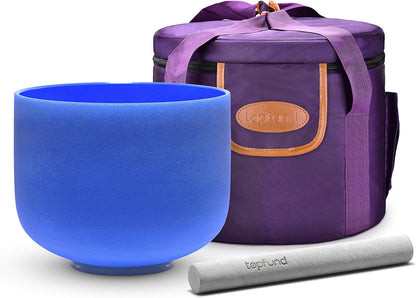 TOPFUND Pink Purple F Note Crystal Singing Bowl Heart Chakra 8 inch with Suede Mallet