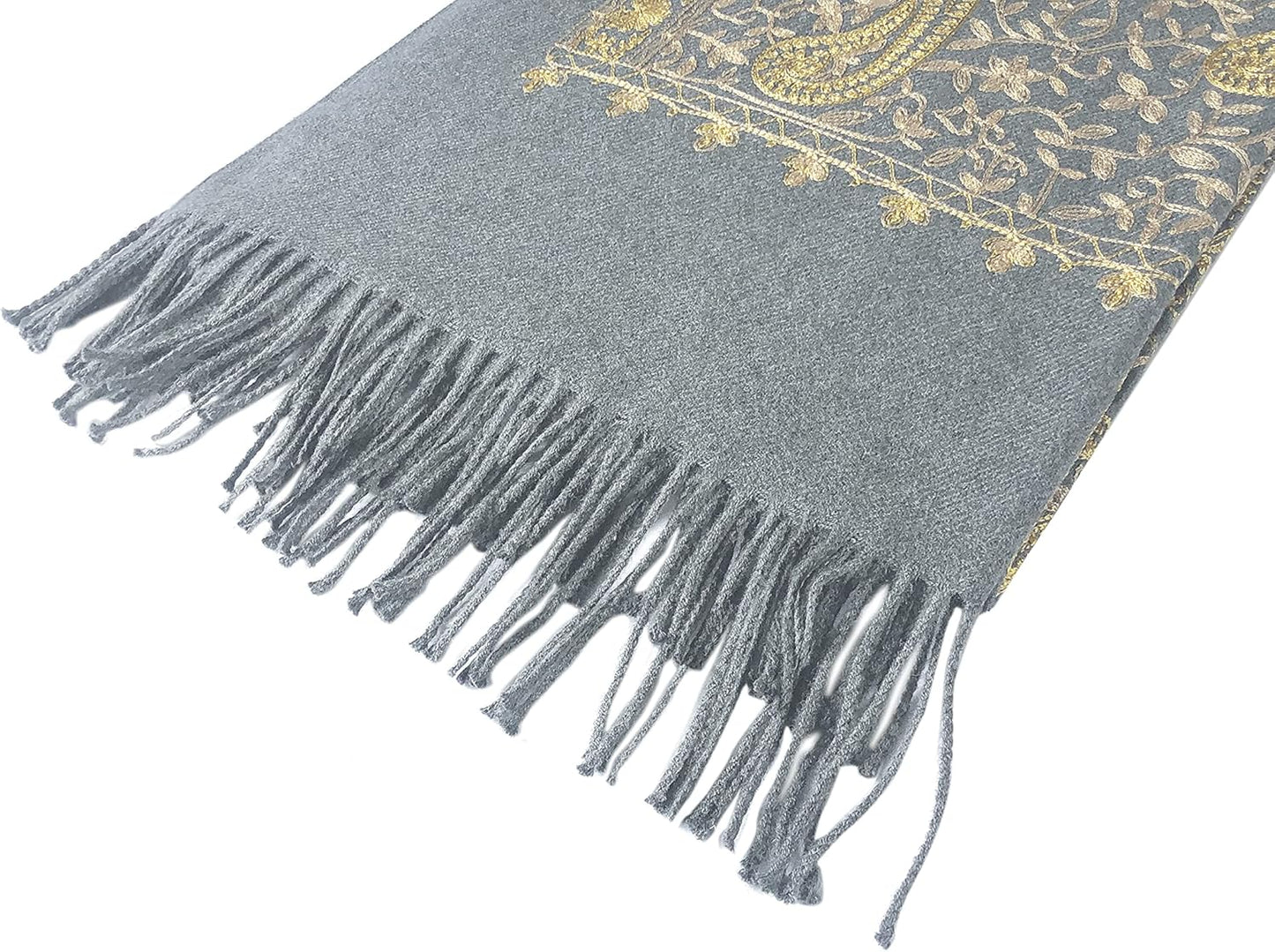 Urban CoCo Women's Embroidered Oversize Tassel Shawl Scarf Wraps for Women