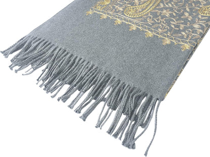 Urban CoCo Women's Embroidered Oversize Tassel Shawl Scarf Wraps for Women