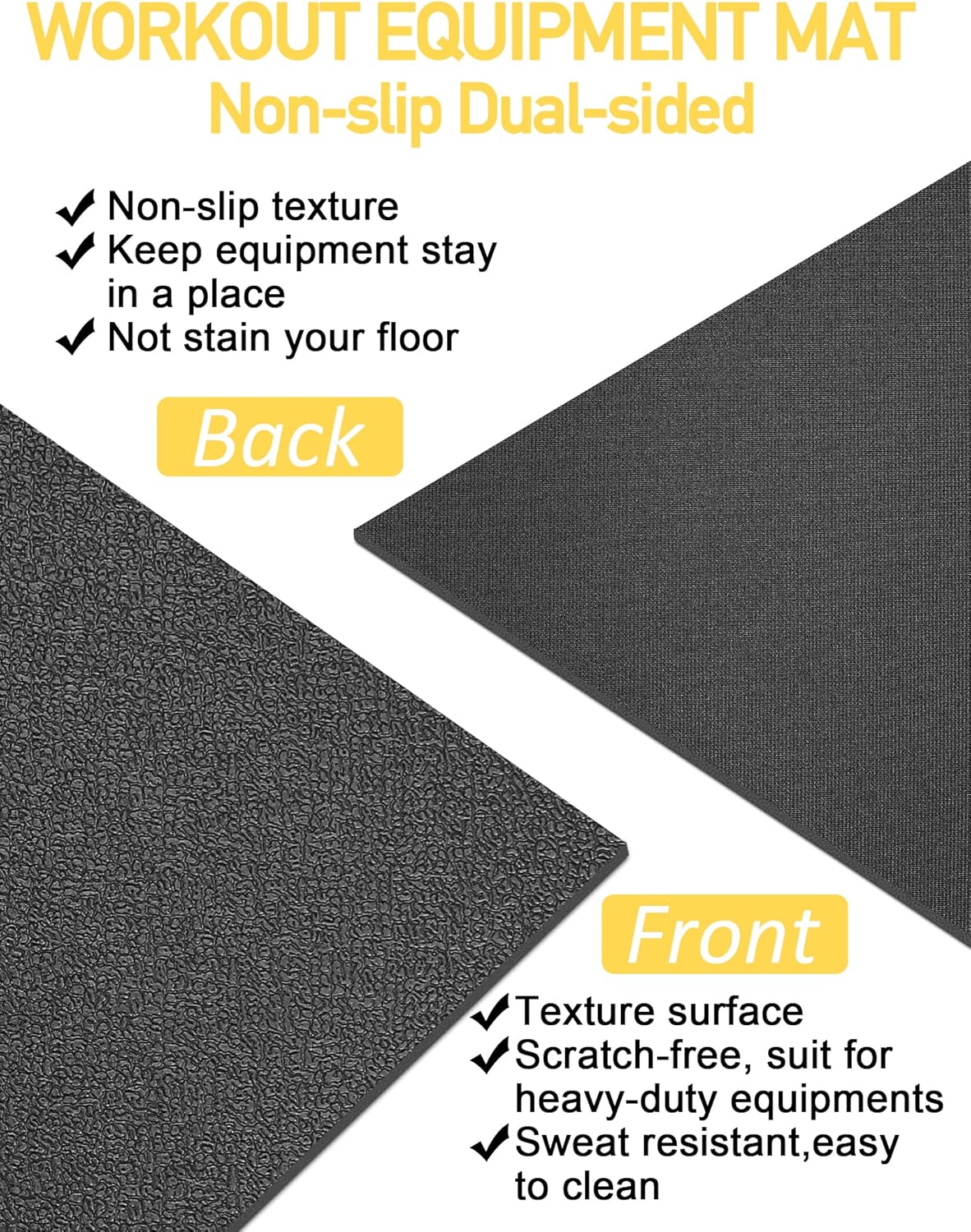 Treadmill Mat,70"x32",6mm Thickness Foldable Exercise Equipment Mat for Carpet Hardwood Floors, Compatible with Walking Pad,Spin Bike,Elliptical Trainer,Rowing Machine