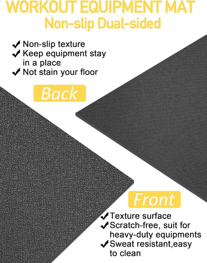 Treadmill Mat,70"x32",6mm Thickness Foldable Exercise Equipment Mat for Carpet Hardwood Floors, Compatible with Walking Pad,Spin Bike,Elliptical Trainer,Rowing Machine