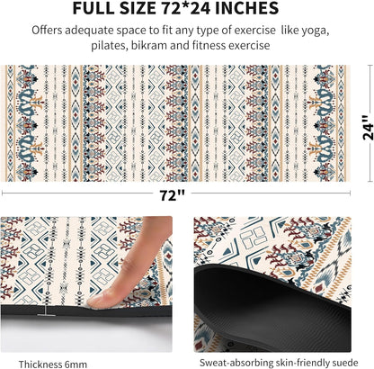 nuveti Yoga Mat Print Extra Thick TPE Non Slip Fitness Exercise Mat with Carrying Bag,72"x24" Extra Thick 6MM Exercise & Workout Mat for Yoga, Pilates Fitness and Floor Exercises - Colors A