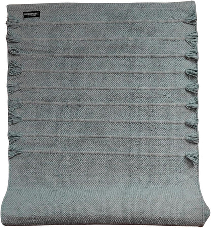 Indian Handmade100 % Organic Anti Skid Multi Colour Cotton Yoga Mat - Eco-Friendly Hand-Woven Rug - Non-Slip & Thick (24”x72”x5mm) for Hot yoga & Everyday Fitness at Home - Comfortable & Foldable Extra-Long Mat