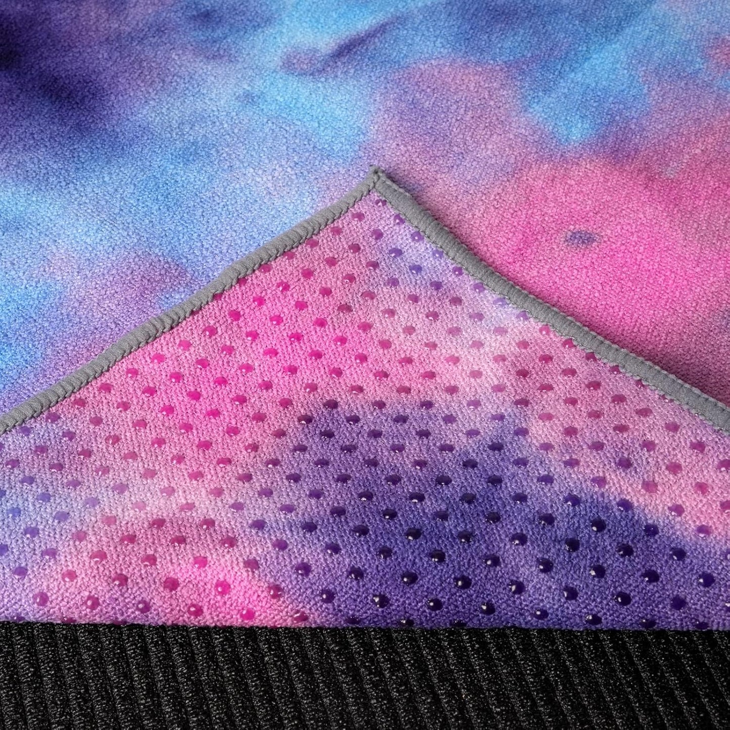 Eunzel Yoga Towel,Hot Yoga Mat Towel with Grip Dots Sweat Absorbent Non-Slip for Hot Yoga, Pilates and Workout 24" x72", Purple & Blue