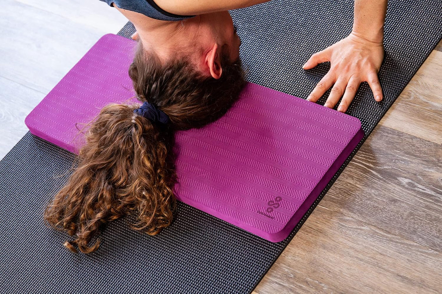SukhaMat Firm Support Yoga Exercise Knee Pad - Extra-Firm Cushioning, 1" Thick TPE, Ideal for Knees/Elbows/Wrists, Pain Relief, Durable Non-Slip Mat for Exercises