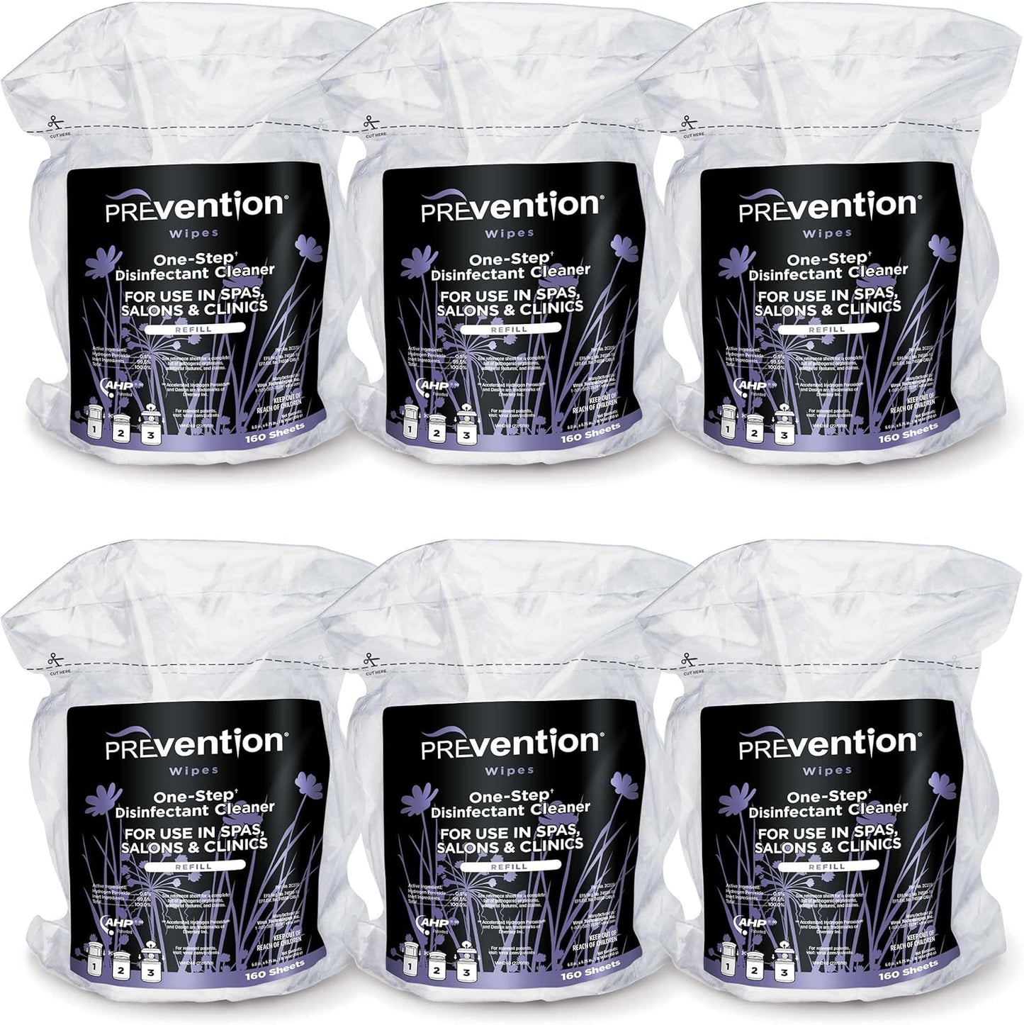 Prevention All Purpose Disinfectant Wipes – Canister of Cleaning Wipes for Salons, Spas, Wellness Centers and Yoga Studios – Hospital Grade Surface Sanitizing – 160 Count