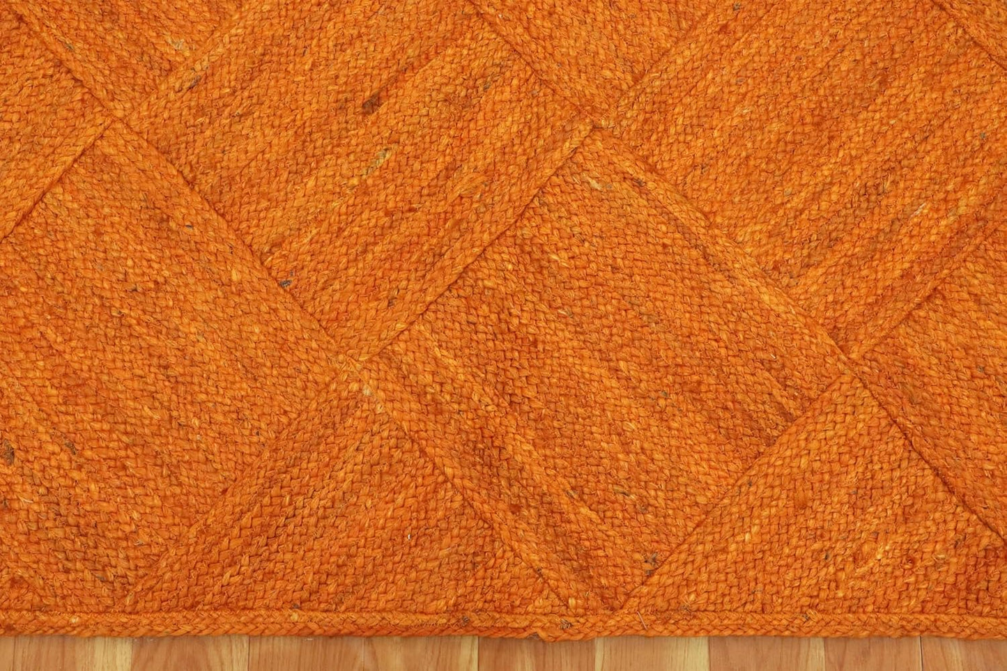 Hand Braided Jute 4 Ft Square Kilim Rug Flatweave Pink Geometric Pattern Jute Sisal Rug, Thick 0.27 Inch Indoor Outdoor Carpet for Kitchen, Bedside, Yoga Mat - Colors A