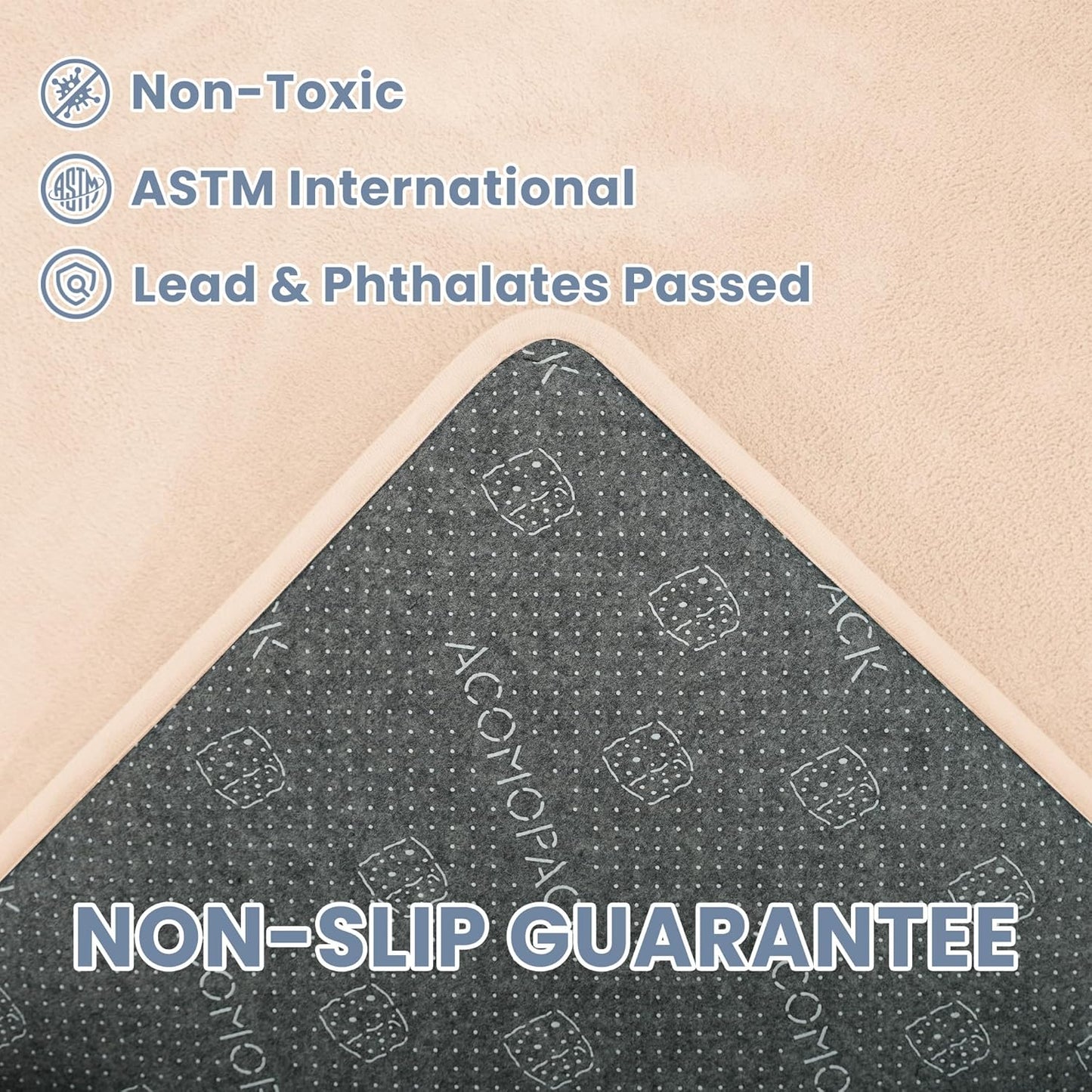 ACOMOPACK 1.3" Thick Baby Play Mat for Floor 79x118"-Large Water-Repellent&Non-Slip Memory Foam Mat for Kids,Toddlers,Soft Velvet Nursery Rug for Tummy Time&Crawling,Yoga,Tatami Style(Blue)