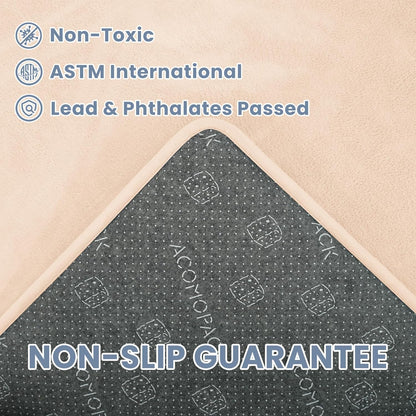 ACOMOPACK 1.3" Thick Baby Play Mat for Floor 79x118"-Large Water-Repellent&Non-Slip Memory Foam Mat for Kids,Toddlers,Soft Velvet Nursery Rug for Tummy Time&Crawling,Yoga,Tatami Style(Blue)