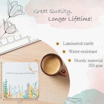 Ariond Happier Me Positive Affirmation Cards for Women - Daily Motivational & Mindful Prompts - Intentional Women Empowerment Gifts Inspirational Deck For Meditation, Yoga, & Gratitude