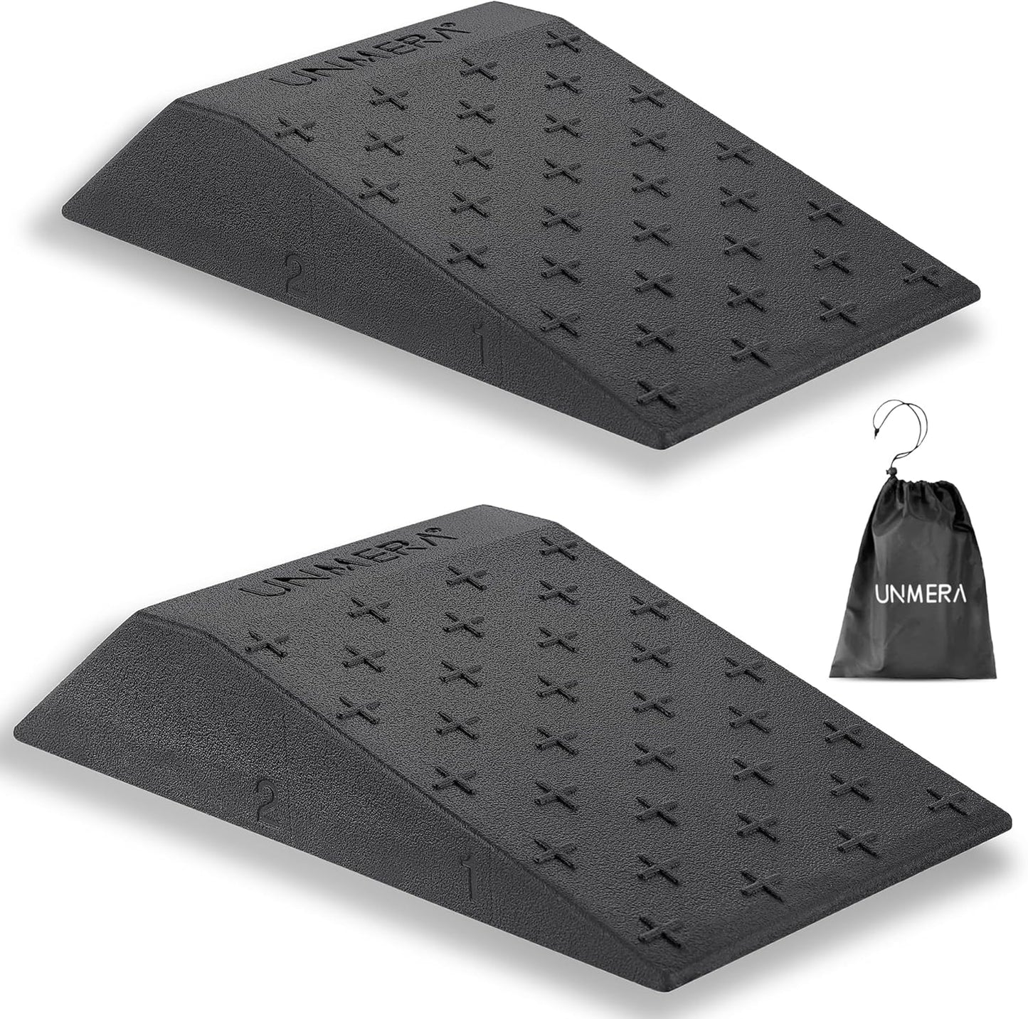 UNMERA Squat Wedge Block 2PCS Non Slip Professional Ramp, Platform for Heel Elevated Squats and Calf Raises