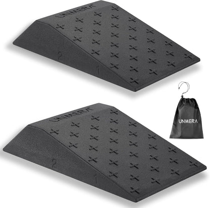 UNMERA Squat Wedge Block 2PCS Non Slip Professional Ramp, Platform for Heel Elevated Squats and Calf Raises