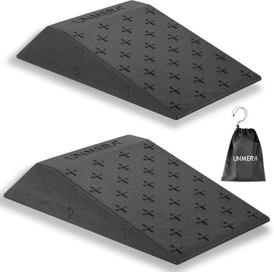 UNMERA Squat Wedge Block 2PCS Non Slip Professional Ramp, Platform for Heel Elevated Squats and Calf Raises