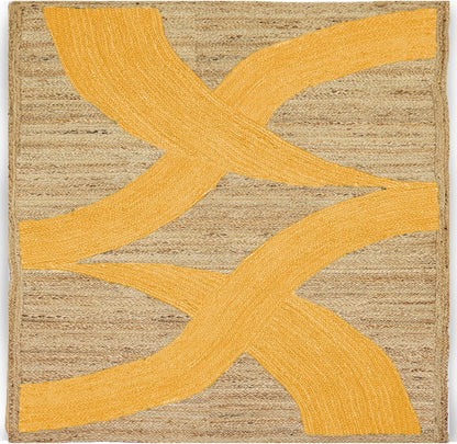 Premium Quality Jute Rug 4x6 Feet Area Rug Natural Fiber Jute Rugs Thick 0.27" Black Abstract Pattern Geometric Rugs for Kids Room, Living Room, Yoga Mat, Indoor Outdoor Carpet - Colors B