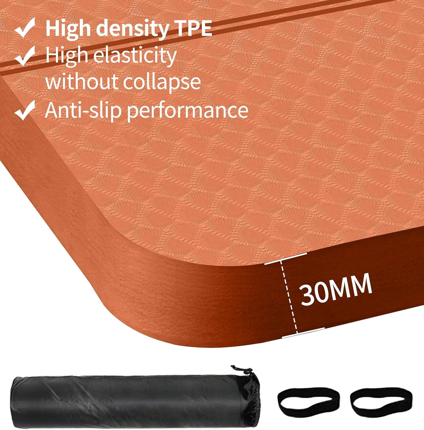 nuveti Large Exercise Mat - 15mm/20mm/30mm Thick Yoga Mat | Workout Mat for Fitness, Yoga, Pilates, Stretching & Floor Exercises for Women & Men with Free Carrying Bag