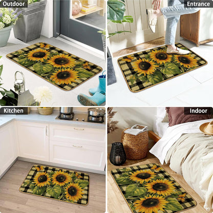 Doormat Yoga Frog Front Door Mat Indoor Outdoor Entrance,Pink Lotus Flower Door Mat Waterproof Low Profile All-Season,Easy Clean Patio Porch Entryway Floor Rug 17x29 Inch