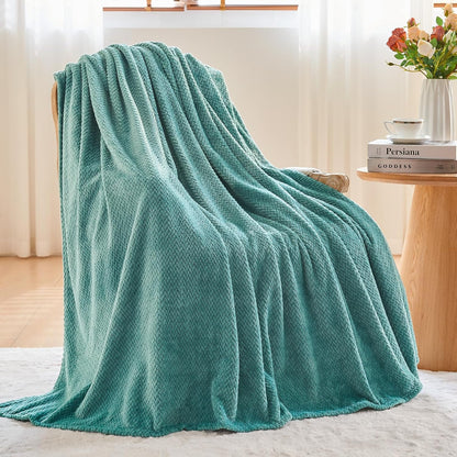 NEWCOSPLAY Super Soft Throw Blanket Light Purple Premium Silky Flannel Fleece Leaves Pattern Lightweight Bed Blanket All Season Use (Light Purple, Throw(50"x60")) - Colors A