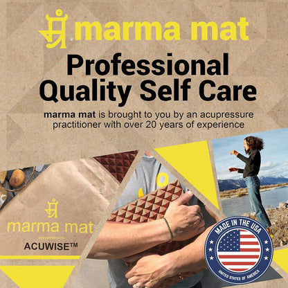 Premium Mohagany Wood Acupressure Reflexology marma mat for Feet, Back | Neck Pain | Sciatica | Plantar Fasciitis | Insomnia | Stress Relief | Patented Curve Design | Made in USA