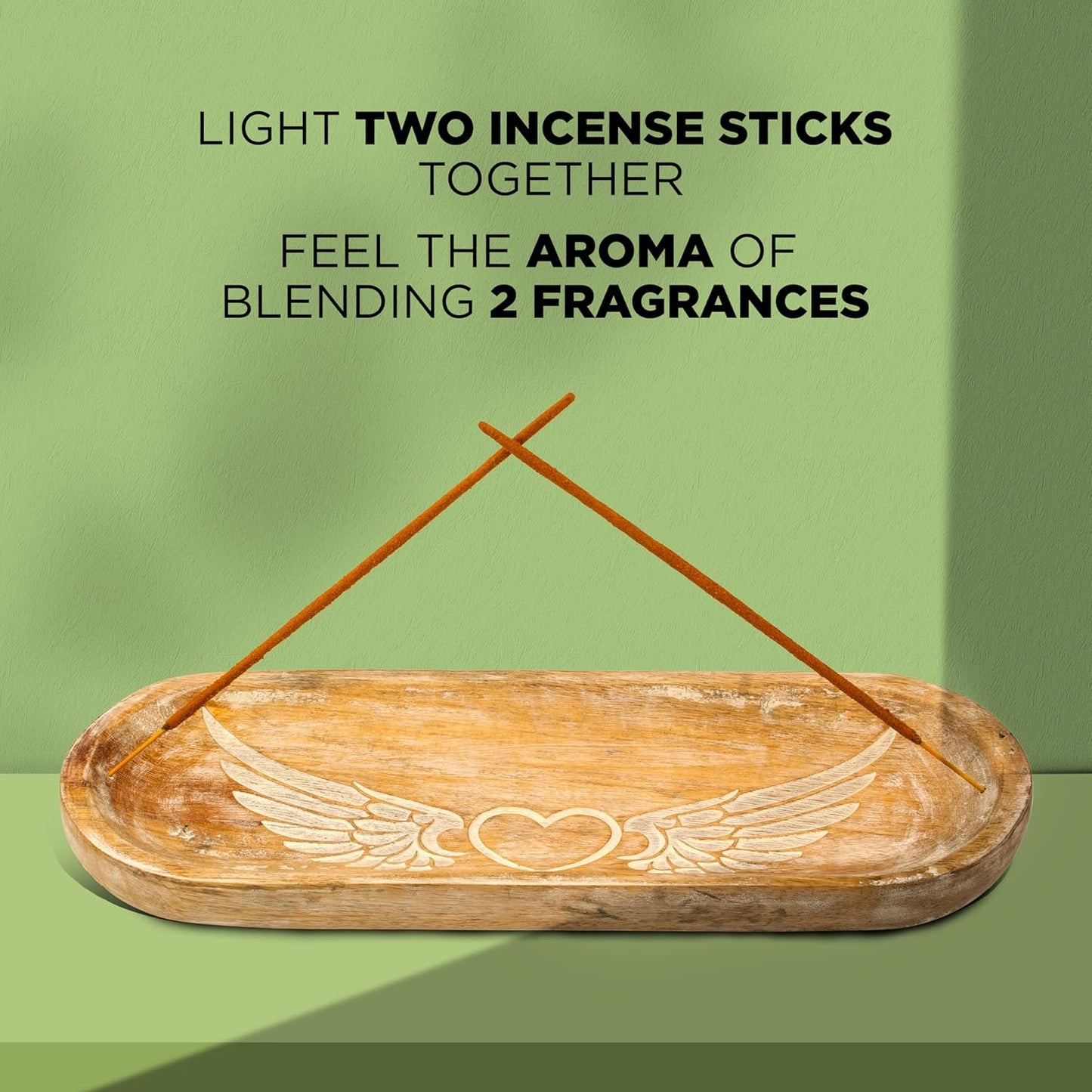 Incense Holder-Incense Burner/Ash Catcher-Handmade Wooden Insence Tray Home Decor 11x4x1.2 Inches