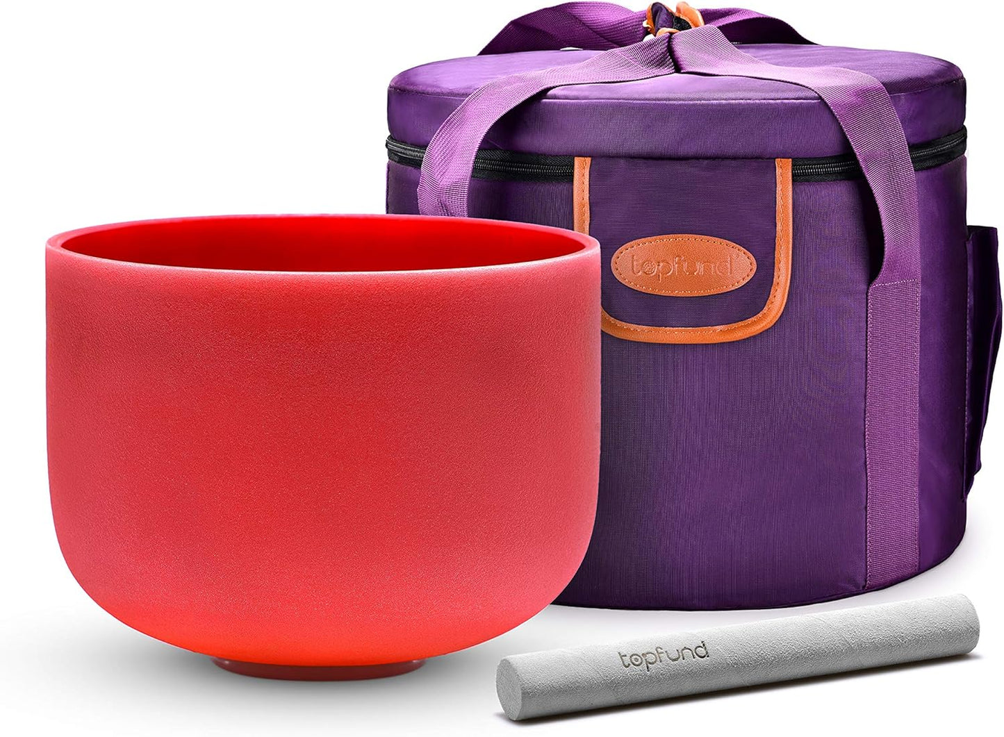 TOPFUND Pink Purple F Note Crystal Singing Bowl Heart Chakra 8 inch with Suede Mallet
