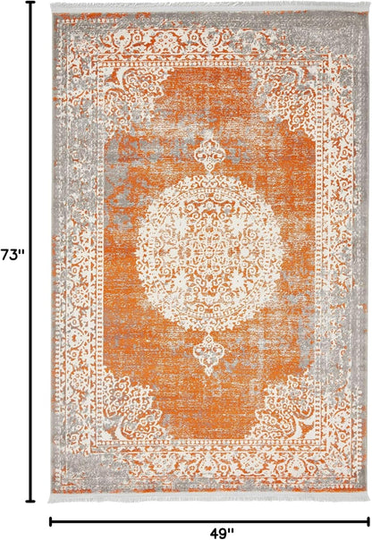 Unique Loom New Classical Collection Area Rug - Olwen (4'Round, Purple/ Gray)