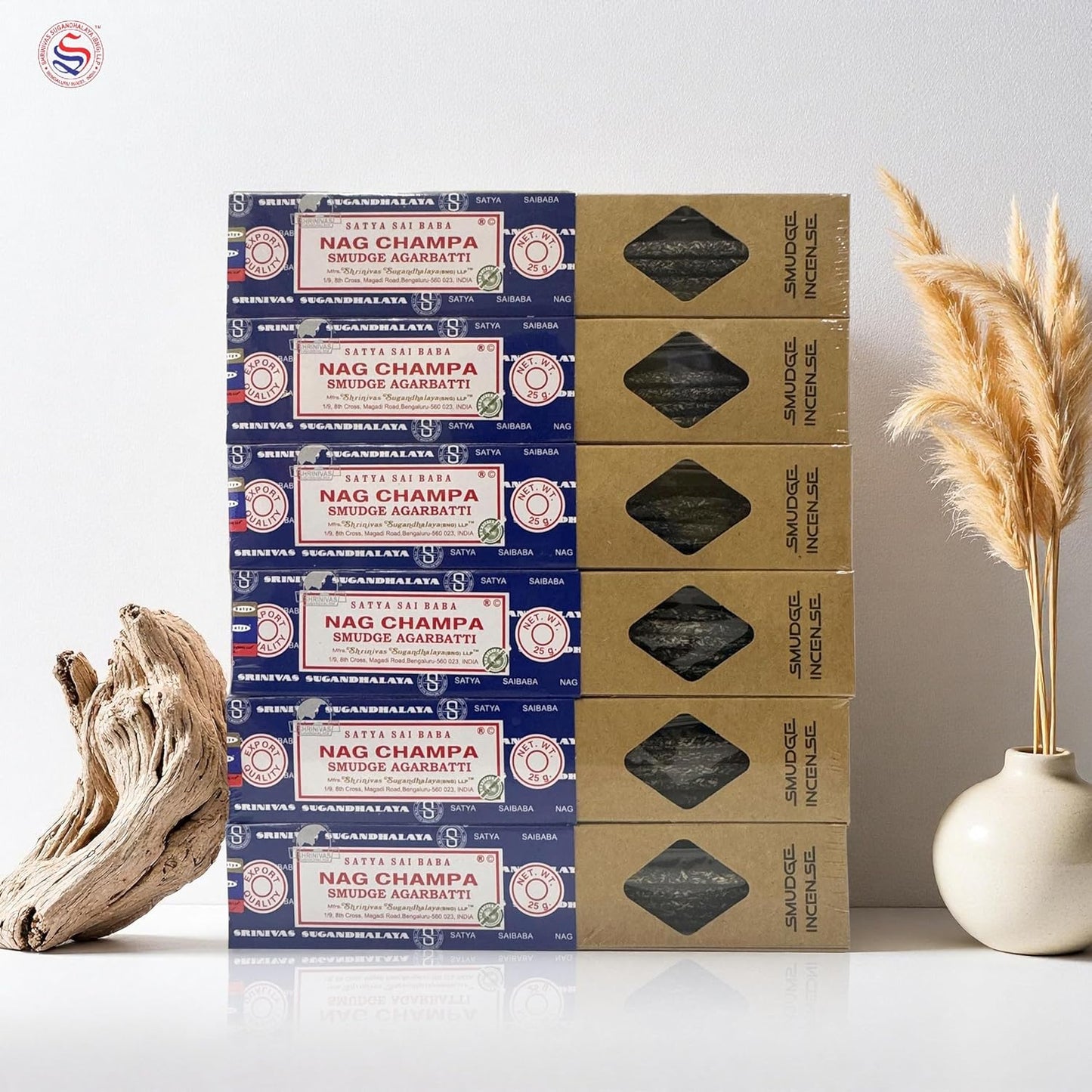 Satya Incense Gift Set Nag Champa, Super hit, Dragon's Blood, Sandalwood, Patchouli, Lavender, Positive Vibes, 15 g