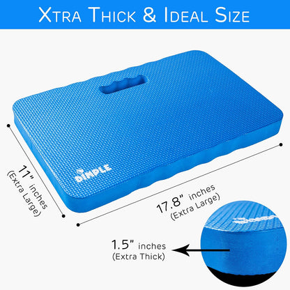 Dimple Thick Kneeling Pad | Garden Pad for Gardening | Kneeling Pad for Work | Garden & Bathtub Kneeler for Baby Bath | Kneeling Mat for Exercise & Yoga (XL) 17.8 x 11, Thickest 1-½"(2 Pack, Blue)