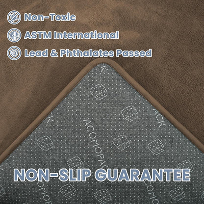 ACOMOPACK 1.3" Thick Baby Play Mat for Floor 79x118"-Large Water-Repellent&Non-Slip Memory Foam Mat for Kids,Toddlers,Soft Velvet Nursery Rug for Tummy Time&Crawling,Yoga,Tatami Style(Blue)