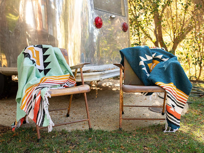 Mexican Blanket by Laguna Beach Textile Co - Beach, Yoga, Camping, or Decorative Throw Blanket - Traditional Handmade Serape (Ivory)