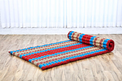 Leewadee - Kapok Roll Mat – Handcrafted Folding Sleep & Relaxation Mattress from Thailand, Ideal as Guest Bed, Camping Mat, Yoga Mat or Traditional Futon, 75 x 39 inches, Anthracite