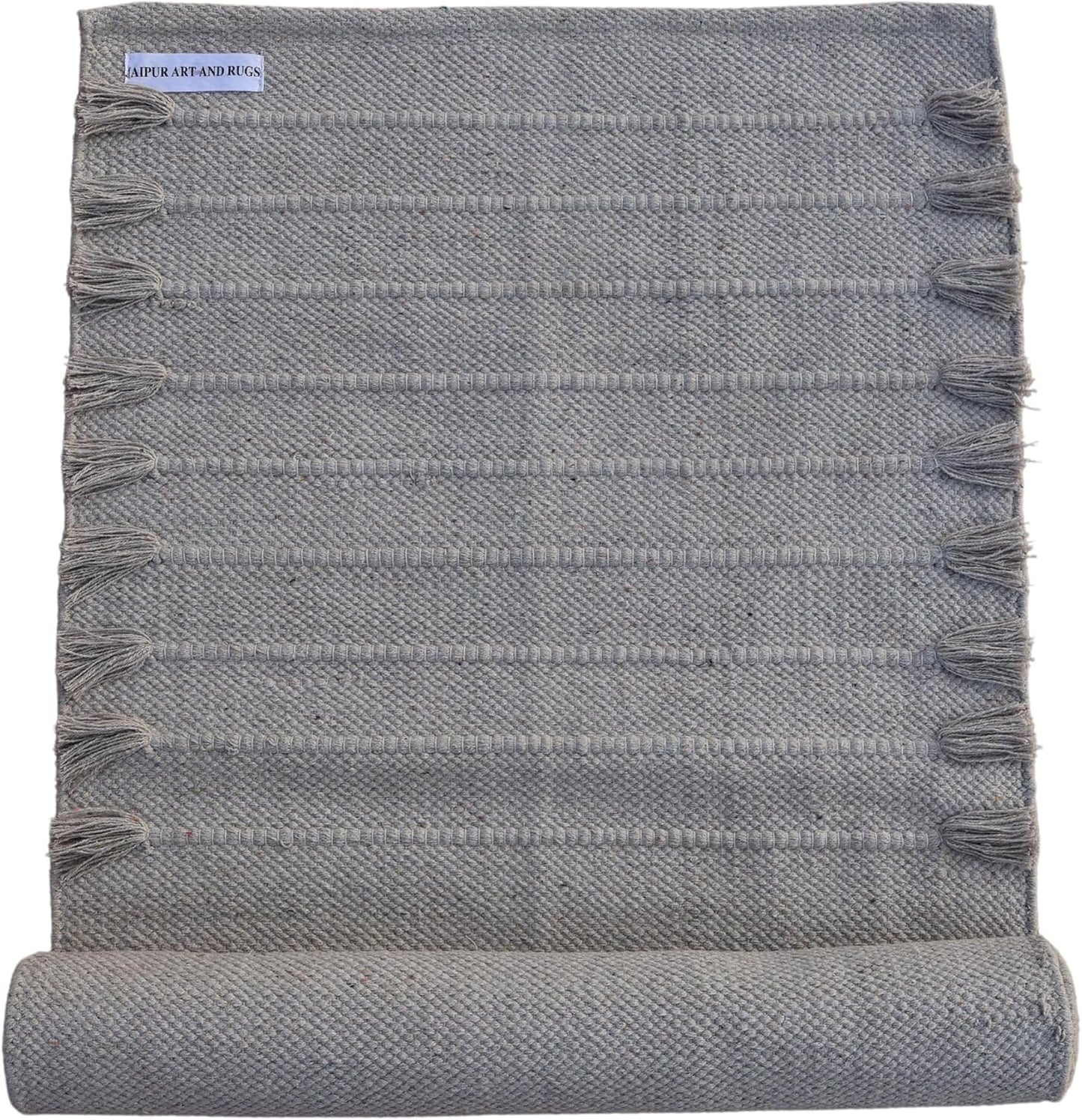 Jaipur Art & Rugs Cotton Yoga Rug - Eco-Friendly Hand-Woven Thick Mat (24”x72”x5mm) for Everyday Fitness at Home - Comfortable & Extra-Long - Colors B